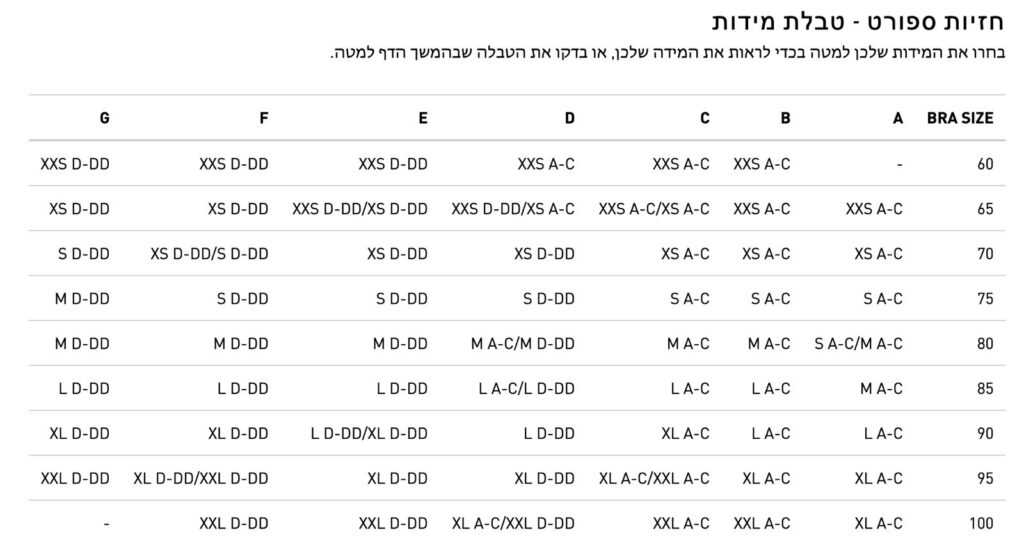 מידות חזייה